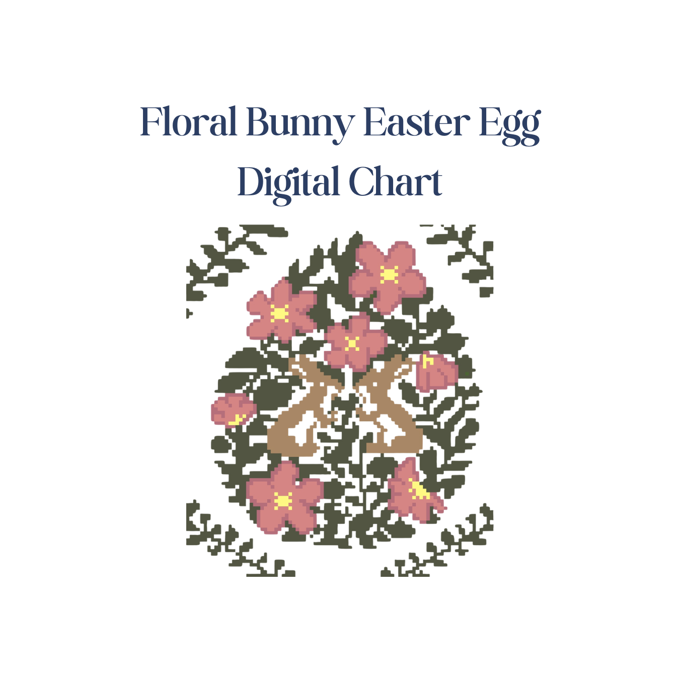 Floral Bunny Easter Egg - Digital Chart