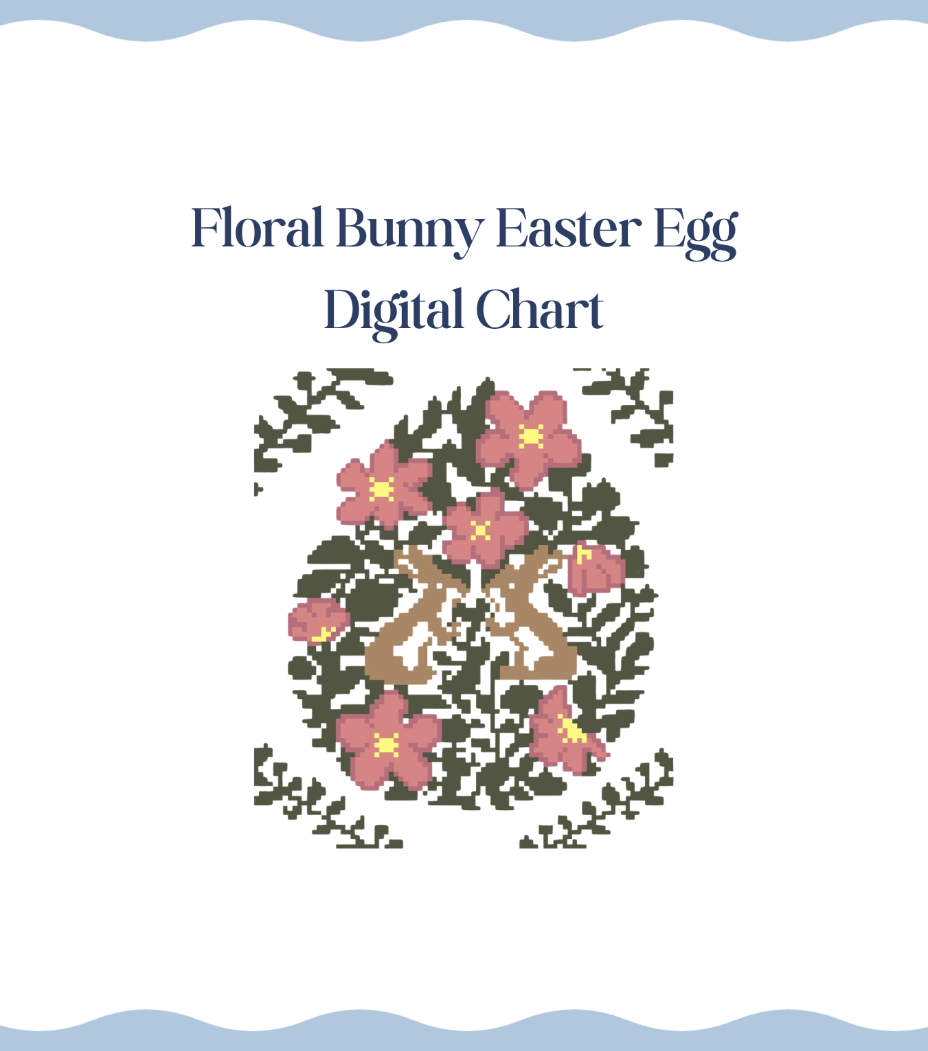 Floral Bunny Easter Egg - Digital Chart